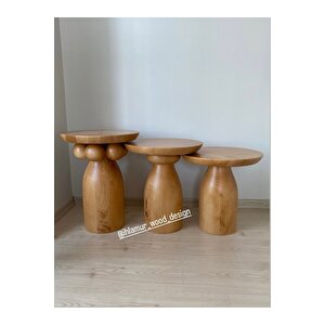 Mantar Sehpa Toplu Halkalı Düz Üçlü Takım