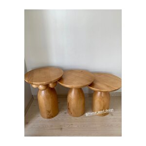 Mantar Sehpa Toplu Halkalı Düz Üçlü Takım