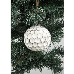 Gümüş Desenli Yılbaşı Topu