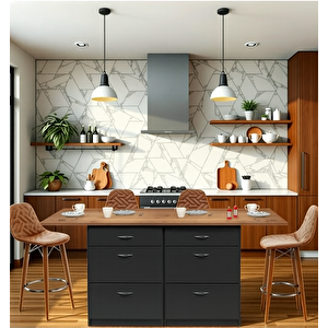 Sky Mutfak Adası 6 Çekmeceli Alt Modül 160 Cm Tezgah Dahil