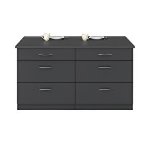 Dans Mutfak Adası 6 Çekmeceli Alt Modül 120 Cm Tezgah Dahil - Antrasit