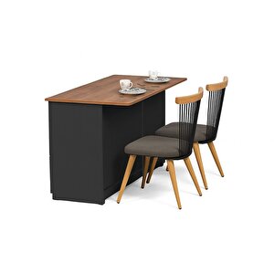 Dans Mutfak Adası 6 Çekmeceli Alt Modül 120 Cm Tezgah Dahil - Antrasit-atlantikçam