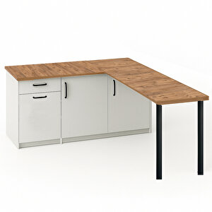 May Mutfak Adasi-l Mutfak Adasi-1 Çekmeceli̇ 3 Kapakli-çok Amaçli Dolap-alt Modül-ki̇ler - 150 Cm - Beyaz-atlantikçam