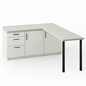 Ay Mutfak Adasi-l Mutfak Adasi-3 Çekmeceli̇ 2 Kapakli-çok Amaçli Dolap-alt Modül-ki̇ler - 150 Cm - Beyaz