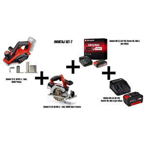 Set-7(einhell Te-pl 18/82 Li Akülü Planya+einhell Te-cs 18/150 Li Akülü Daire Testere+einhell 18v 2,5 Ah Pxc Starter Kit, Akü & Şarj Cihazı+einhell 18v 4,0 Ah Pxc Starter Kit, Akü & Şarj Cihazı)