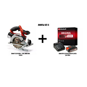 Set-5 (einhell Te-cs 18/150 Li Akülü Daire Testere+einhell 18v 2,5 Ah Pxc Starter Kit, Akü & Şarj Cihazı)