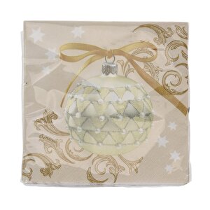 Yılbaşı Gold Temalı Kağıt Peçete Sarı 33*33cm 20 Adet