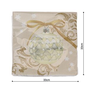 Yılbaşı Gold Temalı Kağıt Peçete Sarı 33*33cm 20 Adet