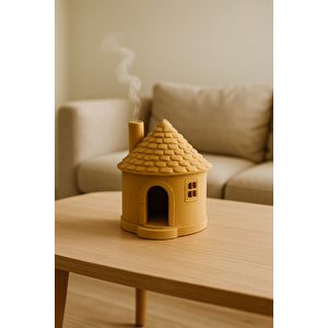 Mini Kulübe Şeklinde Seramik Mumluk – Dekoratif Tealight Ev