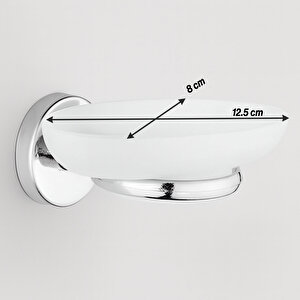 Vidalı Sabunluk Banyo Tuvalet Mutfak İçin Krom Duvar Tipi  Şık Metal Dayanıklı Tasarım Aksesuar