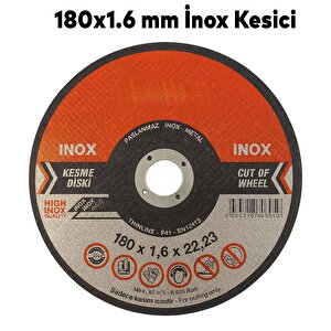 İnox Kesici 180x1,6 Mm Paslanmaz Çelik Metal Kesme Diski Profesyonel Yüksek Performanslı