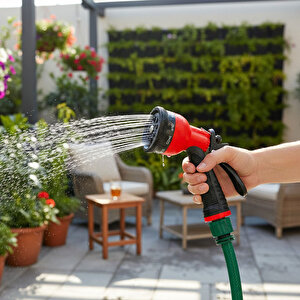 Bahçe Sulama 8 Fonksiyonlu Ayarlanabilir Tabancası Dayanıklı Yüksek Basınçlı Dayanıklı 5'li Set