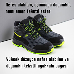İş Ayakkabısı Süet Delikli Nefes Alan Çelik Burunlu İnşaatçı Tekstil Güvenlik Ayakkabı Bot 44 Numara