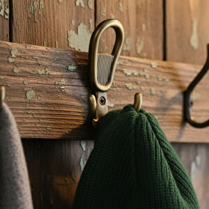 Metal Antik Sarı Askı Askılık Duvar Vidalı Çanta Elbise Asma Portmanto Vestiyer Banyo Mutfak Askısı