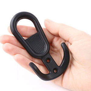 Metal Siyah Askı Askılık Duvar Vidalı Çanta Elbise Asma Portmanto Vestiyer Banyo Mutfak Askısı