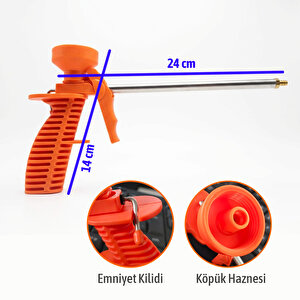 Ergonomik Saplı Metal Uçlu Köpük Tabanca Hassas Uygulama İçin Profesyonel Köpük Tabancası