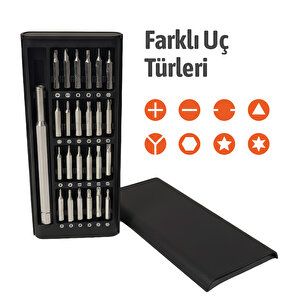 Mini 24 Parça Tornavida Seti Hassas Mıknatıslı Bilgisayar Telefon Elektronik Tamiri İçin İdeal