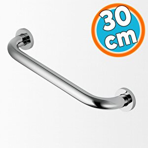 Paslanmaz Çelik Tutunma Barı 19 Çap 30 Cm Krom Banyo Tuvalet Güvenlik Destek Aparatı Engelli Tutamağı
