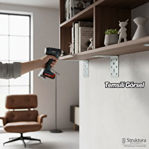 Mobilya Eşya Dolap Duvara Sabitleme Köşebent Bağlantı Aparatı L Demiri Gönye (25 Adet) 40x60x60 Mm