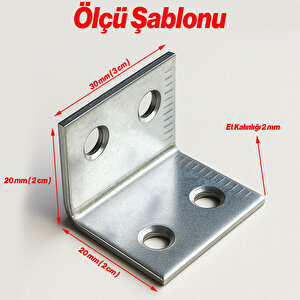 (25 Adet) Metal L Demiri 30x20x20 Mm Kalın Köşebent Raf Dolap Köşe Bağlantı Mobilya Sabitleme Seti