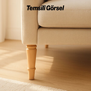 Doğal Ahşap Ayak Boyasız Ham Silindir Mobilya Koltuk Kanepe Ayağı Metal Aparat Dahil Bohem 20 Cm