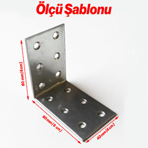 (50 Adet) Metal L Demiri 40x60x60 Mm Köşebent Mobilya Dolap Eşya Duvara Sabitleme Bağlantı Aparatı