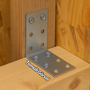 (50 Adet) Metal L Demiri 40x60x60 Mm Köşebent Mobilya Dolap Eşya Duvara Sabitleme Bağlantı Aparatı