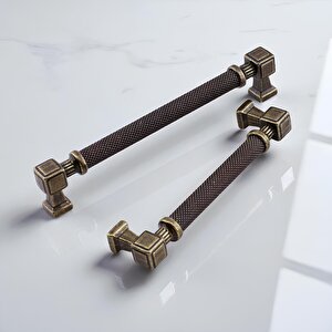 Mobilya Çekmece Mutfak Dolabı Dolap Modern Kapak Kulpları Desenli Antik Sarı Metal Kulp 192 Mm