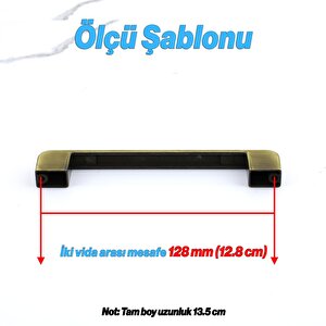 Metal Antik Sarı Kulp 128 Mm Mobilya Çekmece Mutfak Dolabı Dolap Kapak Kulpları Kulb Kulpu 12.8 Cm