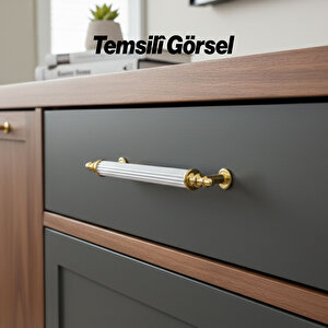 Mobilya Çekmece Dolap Kapak Kulpu Dayanıklı Kulbu Kulpları Gold Altın Beyaz 96 Mm Metal Kulp