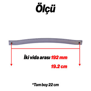 Mobilya Çekmece Dolap Kapak Kulpu Paslanmaz Kulpları Kulbu 192 Mm Krom Gümüş Çizgili Metal