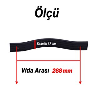 Metal Kulp Çekmece Kolu Kapak Kulpları Mobilya Kulpu Modern Mutfak Dolabı Düz Siyah 288 Mm