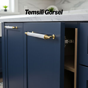 Metal Kulp Mobilya Çekmece Dolap Kapak Kulpu Dayanıklı Kulbu Kulpları 128 Mm Gold Altın Beyaz