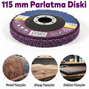 Parlatma Diski Döküm Metal Ahşap Yüzeyler İçin Pas Boya Sökücü Flap Disk Mor 115 Mm