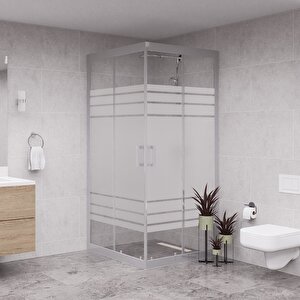 Silver Quandrum  6mm Kumlamalı Kare Duşakabin 70x70 cm