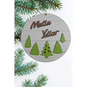 Mutlu Yıllar Çam Ağacı Yılbaşı Kapı Süsü