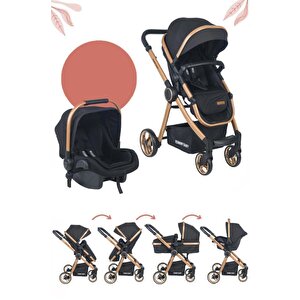 Toranto Gold Vip Travel Sistem Bebek Arabası + Puset Siyah