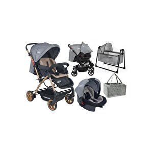 Cross Yenidoğan Seti Bebek Arabası Beşik Ana Kucağı Gri