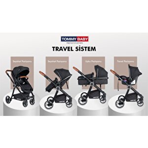 Toranto Black Vip Travel Sistem Bebek Arabası + Puset Kahveregi