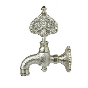 Desenli Perlatörlü Mat Krom İnox Saten Osmanlı Musluk