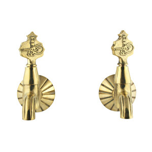 İkili Lüks Tuğralı Sarı Osmanlı Musluk