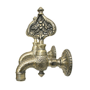 İkili Desenli Perlatörlü Antik Osmanlı Musluk