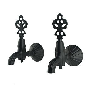 İkili Hamam Taslı Lüx Siyah Osmanlı Musluk