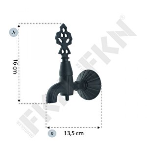 Fkn İkili Hamam Taslı Lüx Siyah Osmanlı Musluk