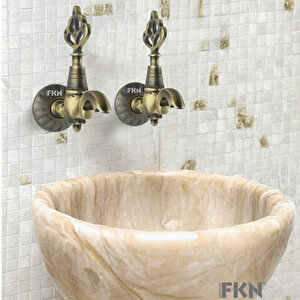 Fkn İkili Hamam Taslı İbrikli Antik Osmanlı Musluk