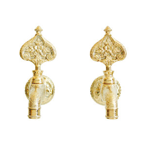 İkili Desenli Perlatörlü Sarı Osmanlı Musluk