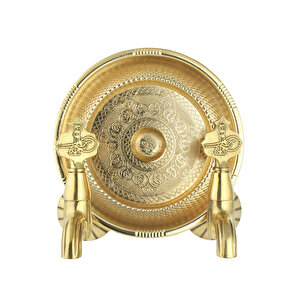 İkili Hamam Taslı Lüks Tuğralı Sarı Osmanlı Musluk