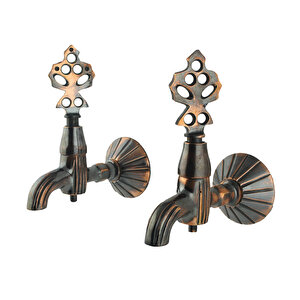 İkili Lüx Bakır Eskitme Osmanlı Musluk