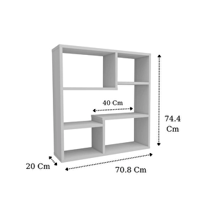 Enda Home Myra09 5 Bölmeli Modern Duvar Rafı, Mutfak Rafı Mat Beyaz
