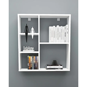 Enda Home Myra 5 Gözlü Çok Amaçlı Modern Duvar Rafı Beyaz